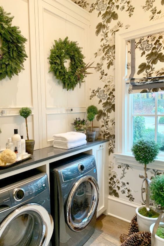 greenery laundry room