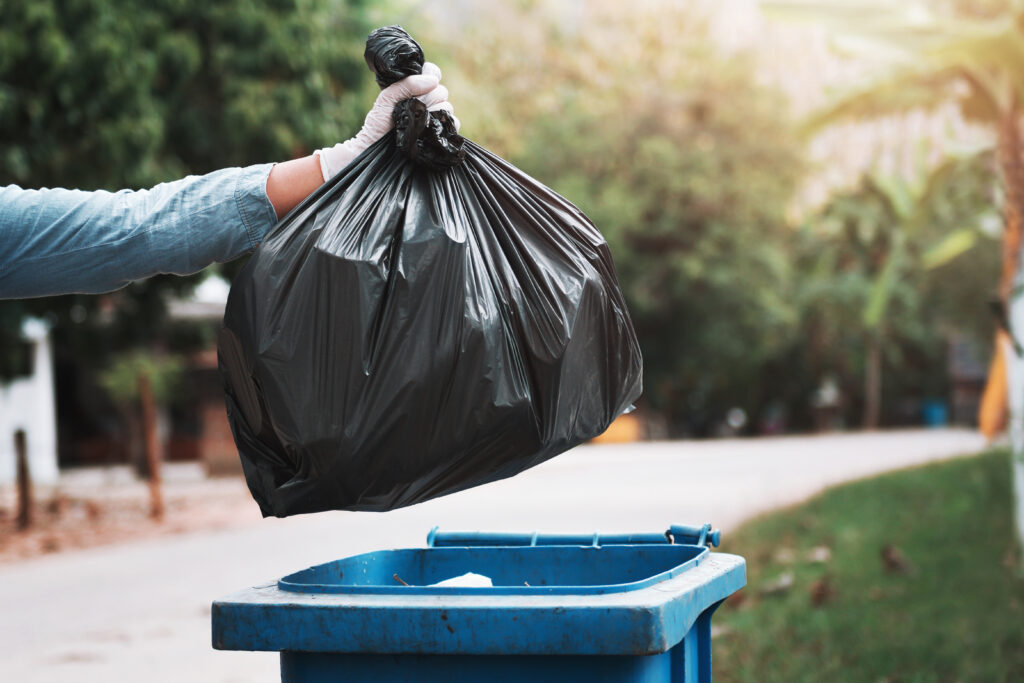 disposing of household trash