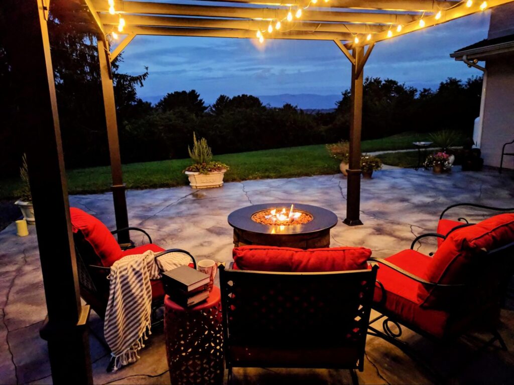 fire pit for an outdoor patio